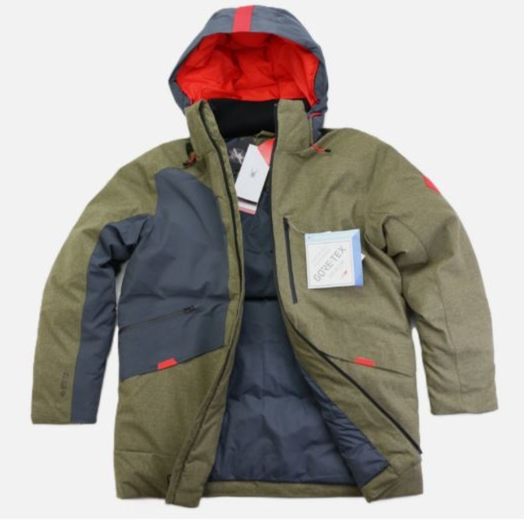 Spyder X Brooks Brothers Men's Down 700 Parka Gore-Tex Infinium Jacket Ski Coat